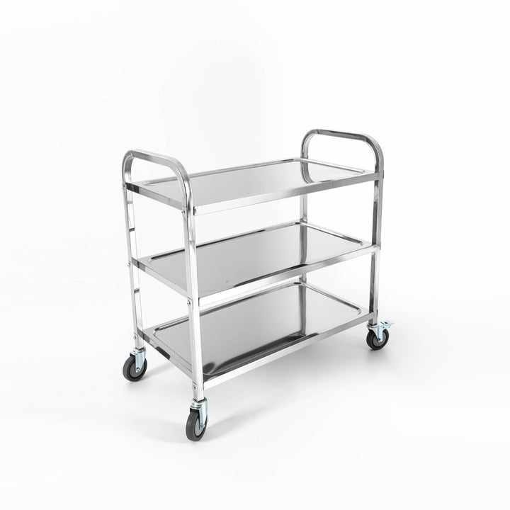 3 Servierwagen KüChenwagen KüChentrolley Rollwagen AbräUmwagen Metall Edelstahl Borde Servicewagen M
