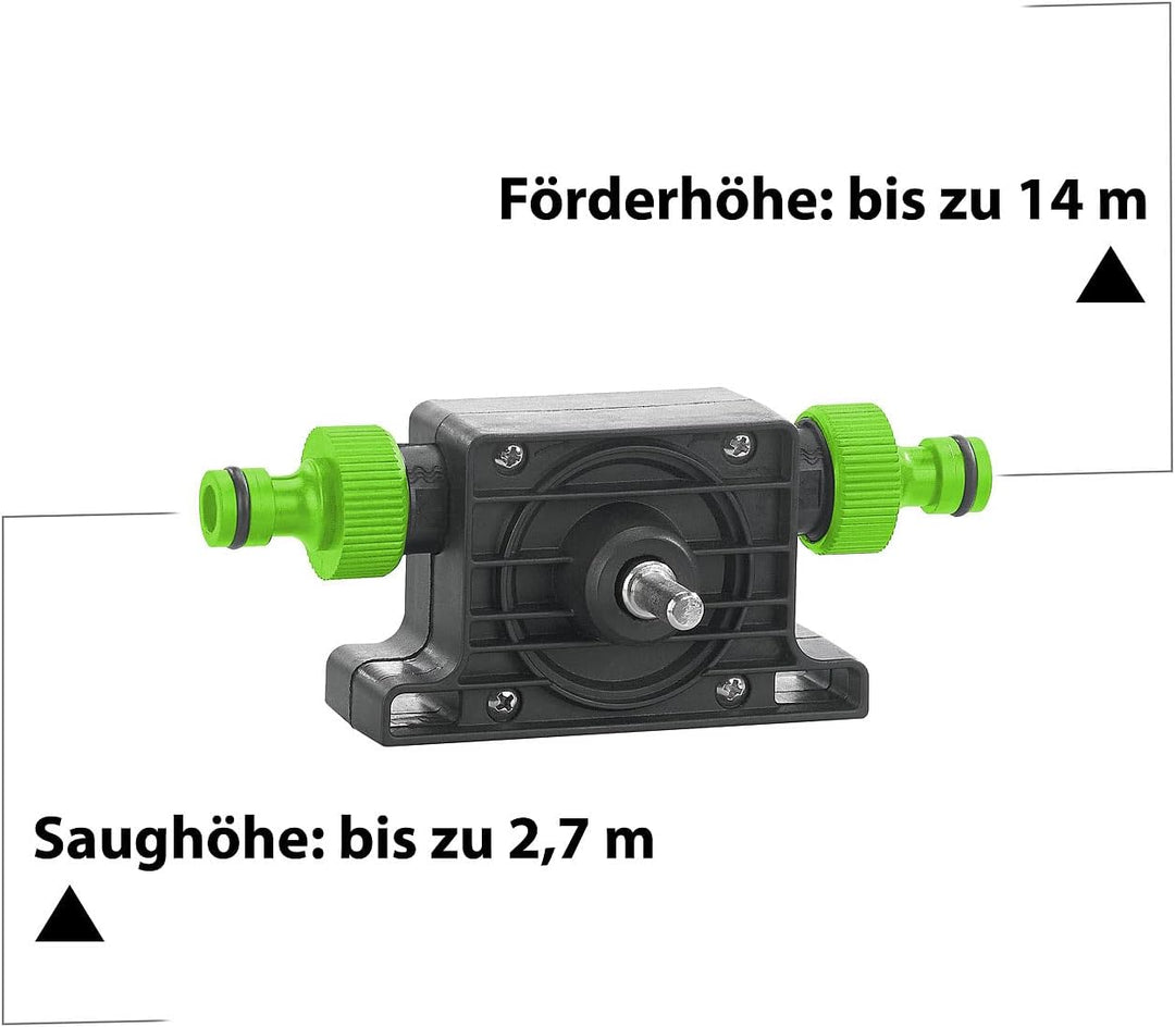Royal Gardineer Wasserpumpe: 2er-Set Pumpenaufsätze für Bohrmaschinen zum Um- und Auspumpen (Wasserp