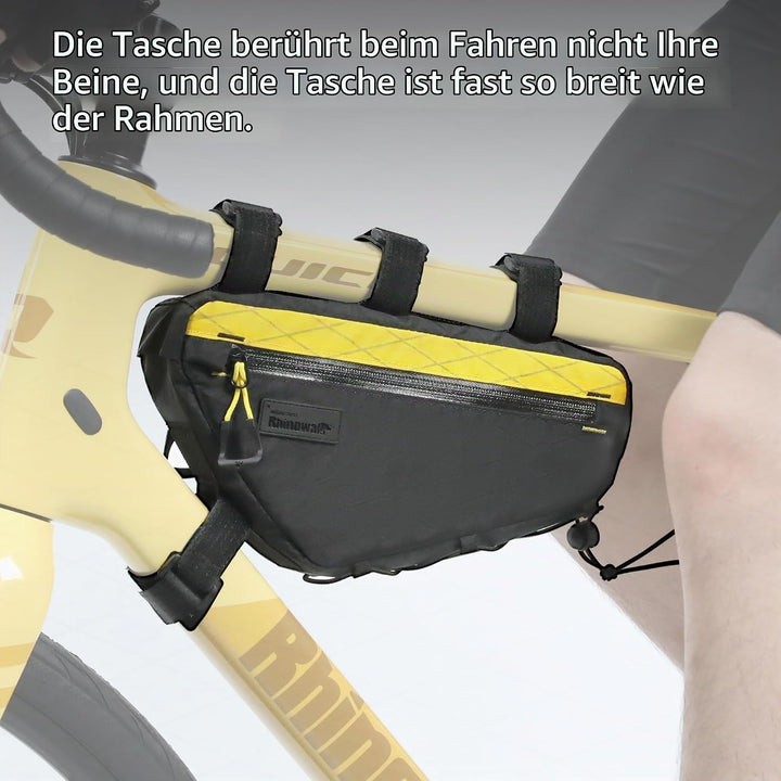 Rhinowalk Fahrrad-Dreieckstasche 1,7L – wasserdichte Rahmentasche mit YKK-Reissverschluss, Kabeldurc