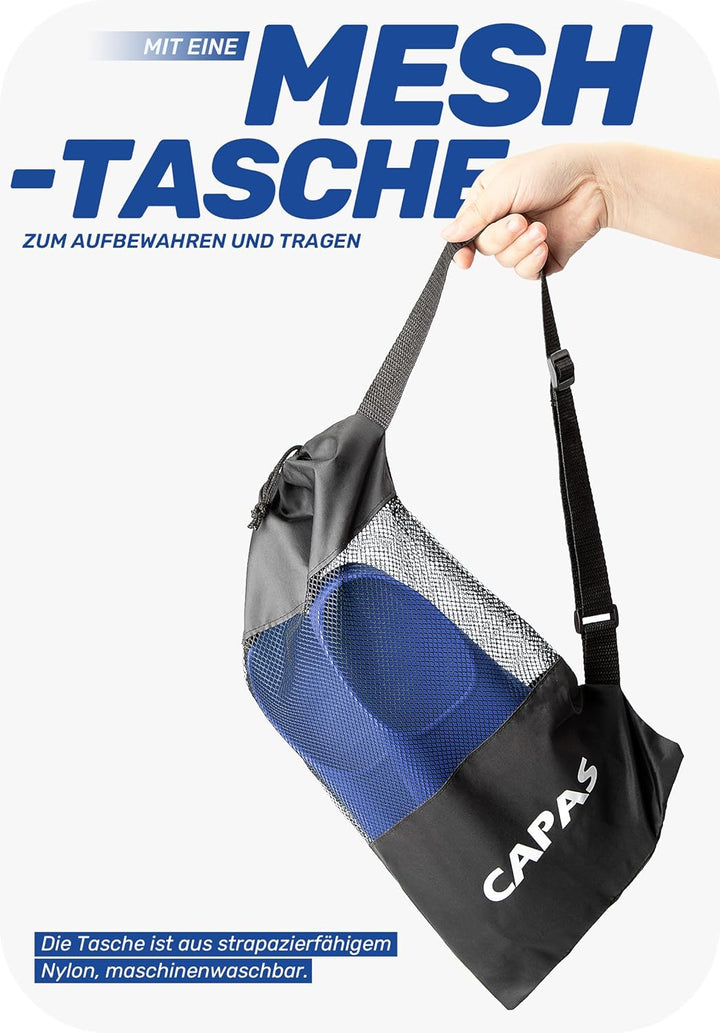 CAPAS Kurze Trainingsflossen für Schwimmen | Komfortable Silikon Schwimmflossen | Kurzflossen | Tauc