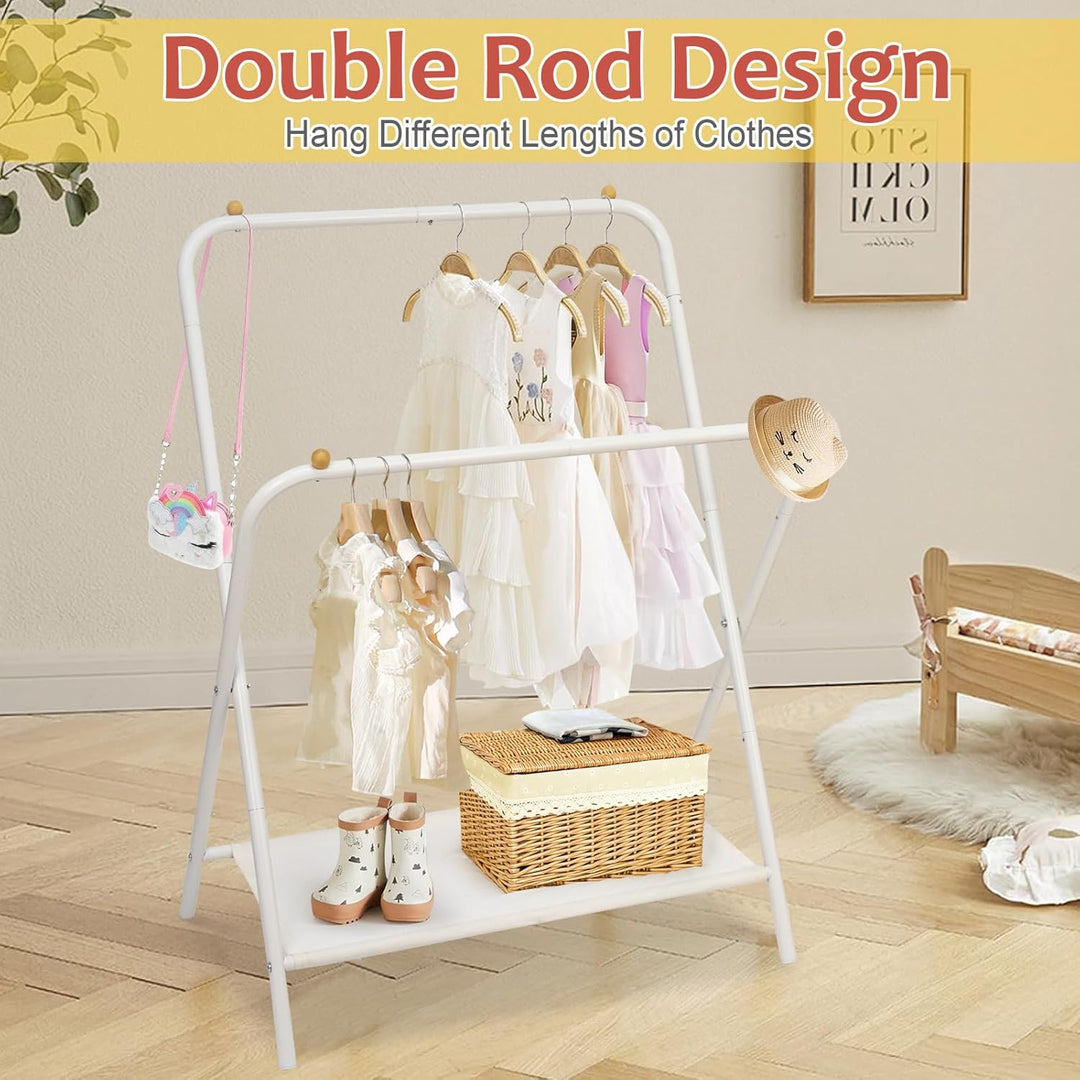YGJT Kinder Kleiderständer, Garderobe mit Ablage & Kleiderstange für Kinderzimmer, Mädchenzimmer & S