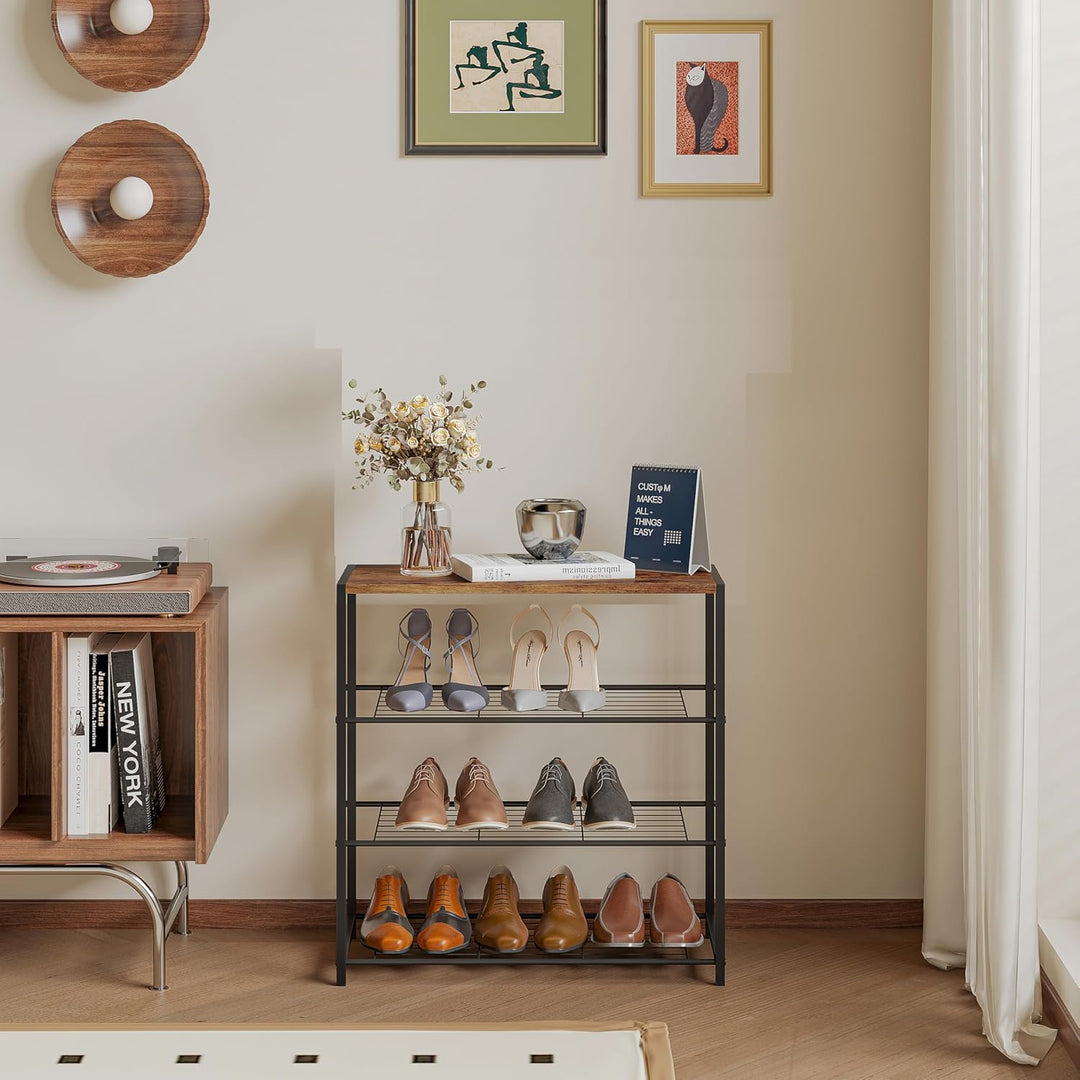 WOLTU Schuhbank Schuhregal mit Sitzfläche Badregal Schuhablage Schuhkommode Schuhständer Organizier