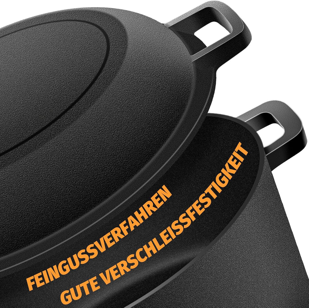 NZQXJXZ Gusseisen Topf Dutch Oven für Brotbacken, 26cm Brotbackform Auflaufform mit Deckel zum Backe