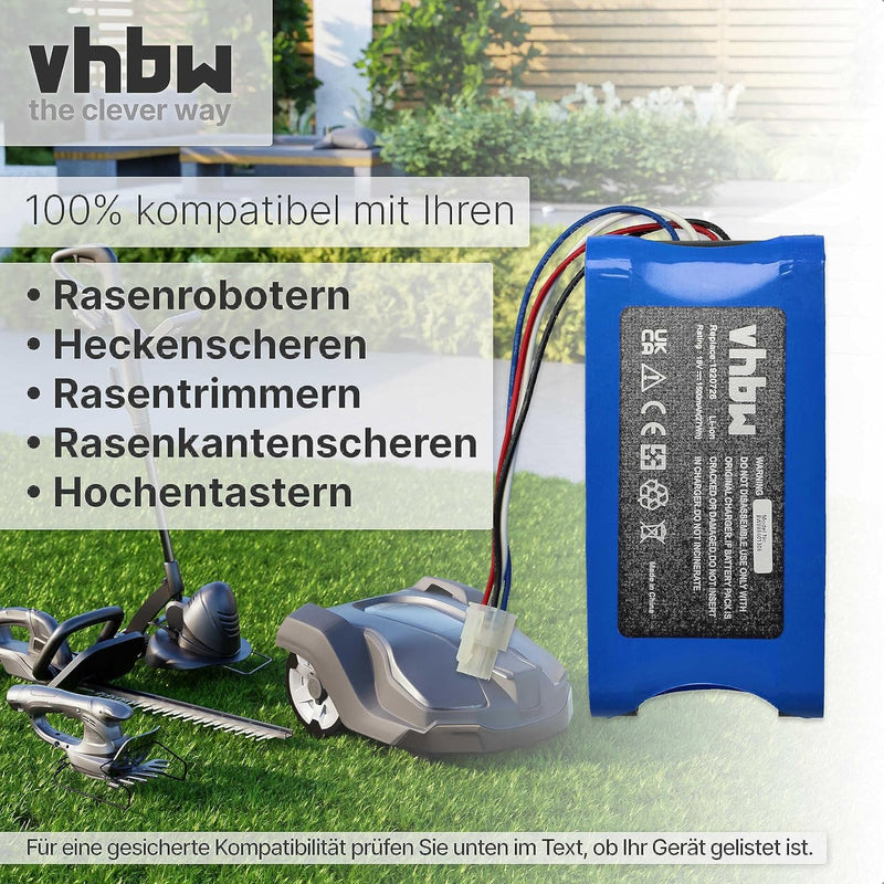 vhbw Akku Ersatz für Yard Force 1920726 für Rasenmäher Rasenroboter (1500mAh, 18V, Li-Ion)