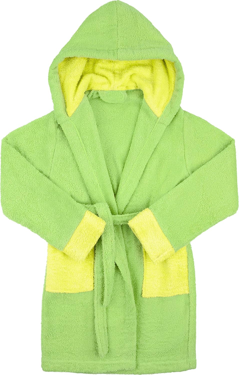 Ladeheid Kinder Frottee Bademantel aus 100% Baumwolle LA40-103 122-128 Grün/Hellgrün (M14/M7), 122-1