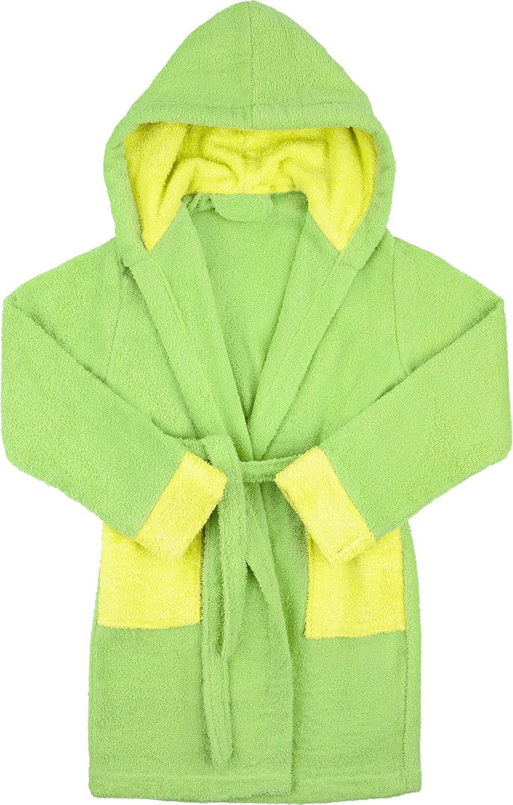 Ladeheid Kinder Frottee Bademantel aus 100% Baumwolle LA40-103 122-128 Grün/Hellgrün (M14/M7), 122-1
