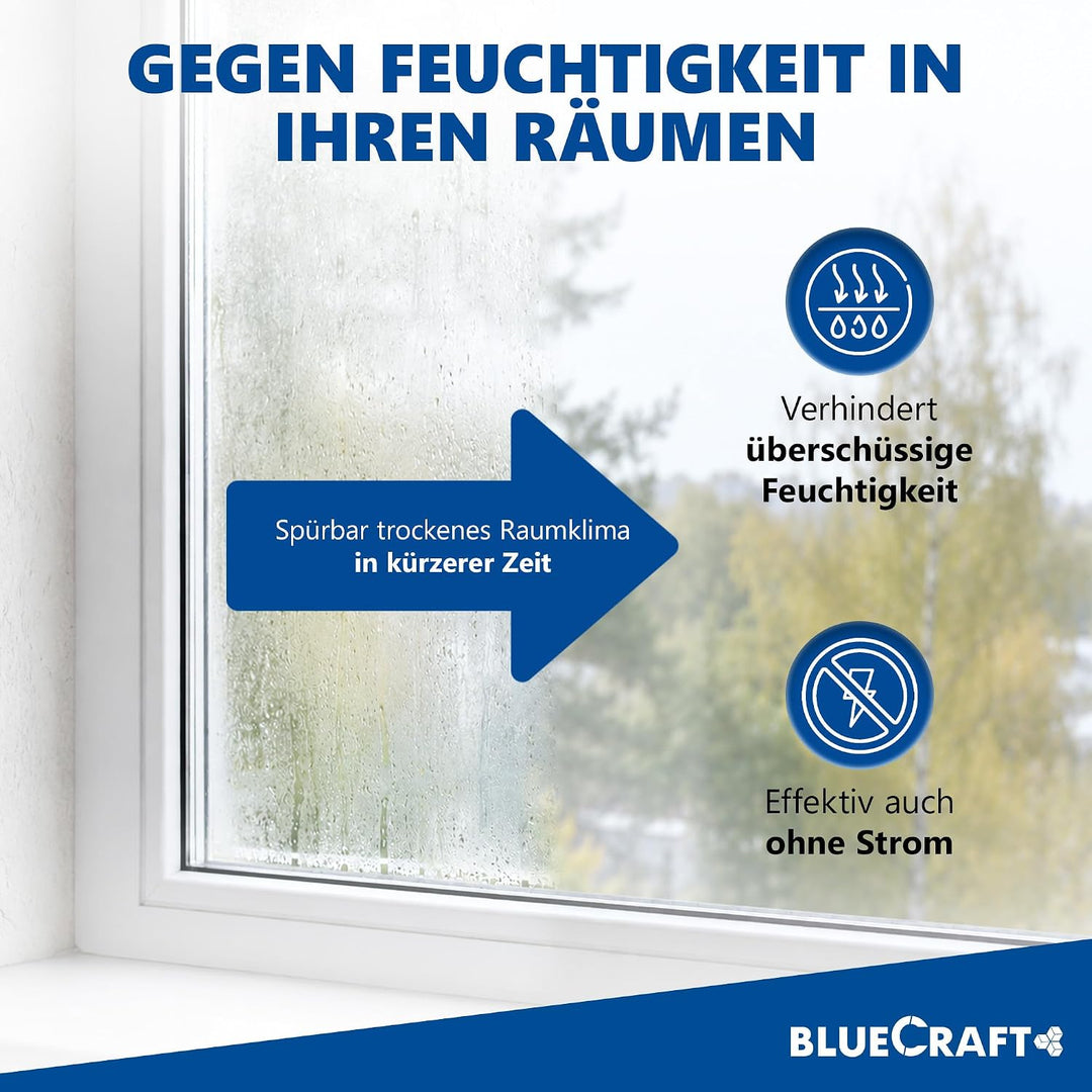 Bluecraft - 10x 1 kg Luft-Entfeuchter Granulat im Vliesbeutel Nachfüllpack Raumentfeuchter ohne Stro