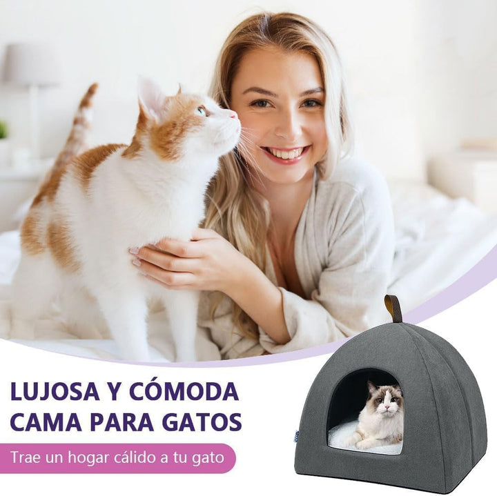 Voarge Katzenhöhle Katzenbett, weiche Katzenhöhle, weiche warme Plüsch-Katzenbetten, Katzennest mit