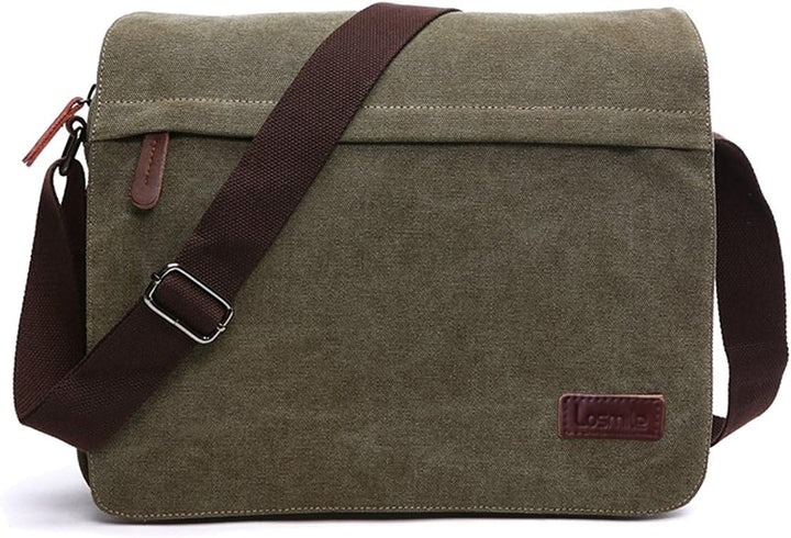 LOSMILE Herren Umhängetaschen, Leinwand Schultertaschen, Laptoptasche,Schulranzen, für Schule und Ar
