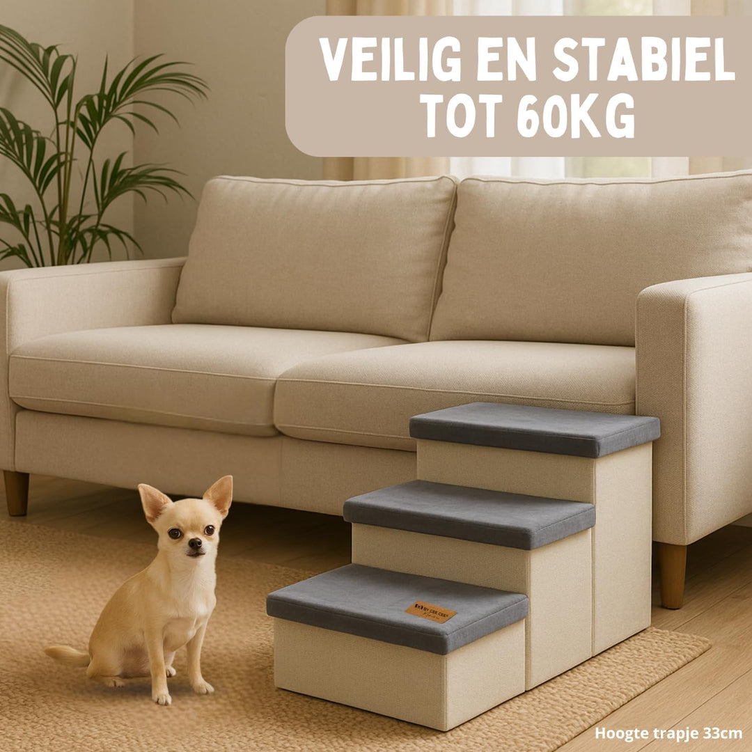 Hundetreppe Fest Modell 2024 - Hundetreppe Für Hunde Mit Stauraum - Treppe Hund – Tritthocker Hund F
