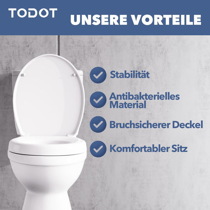 WC-Sitz erhöht 5cm für ältere/behinderte Menschen, WC-Sitzerhöhung Toilettensitz aus Duroplast, leis