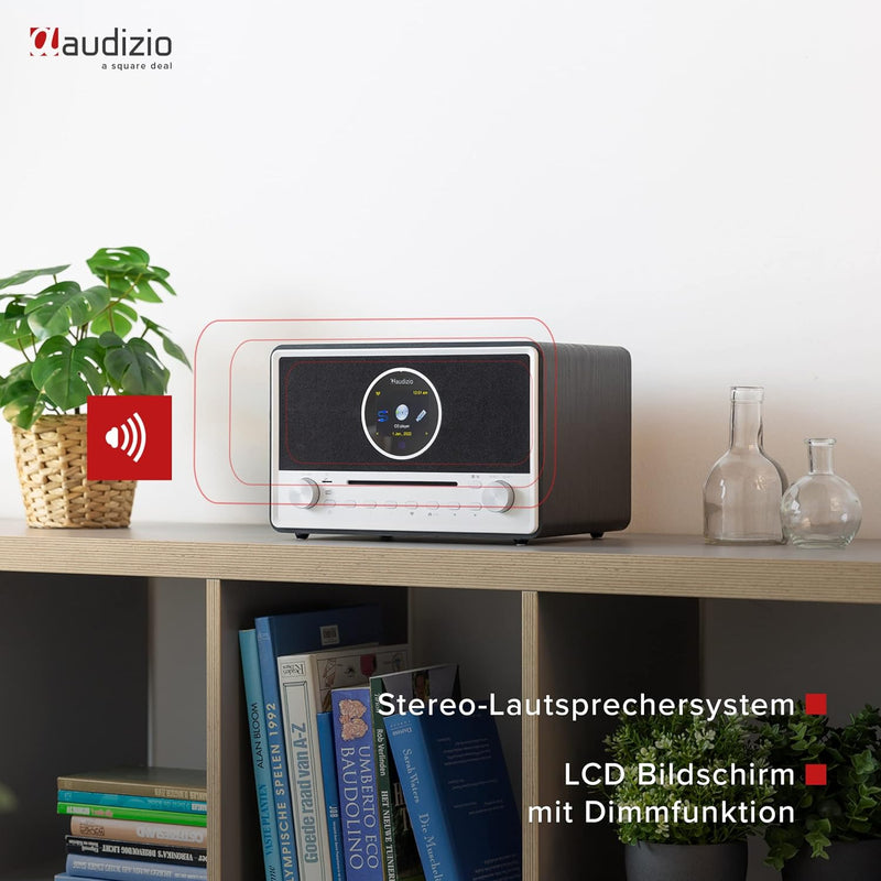 Audizio Lucca Stereo DAB Radio mit CD-Player, Internetradio, Bluetooth und MP3-Player, kristallklare