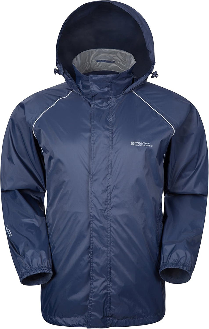 Mountain Warehouse Pakka Herren Wasserdicht Leichte verpackbare Regen Renn Sport Jacke XS Marineblau
