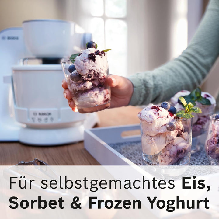 Bosch Eisbereiter MUZ5EB2, 550ml, selbstgemachtes Eis, Sorbet und Frozen Yoghurt, weiss, passend für