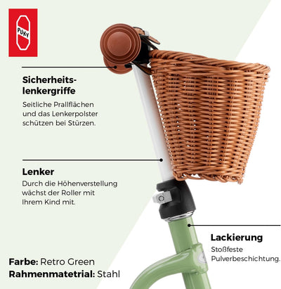 PUKY R 1 Classic Scooter | Sicherer Roller für Kinder ab 2 Jahren | Rutschfestes Trittbrett | Höhenv