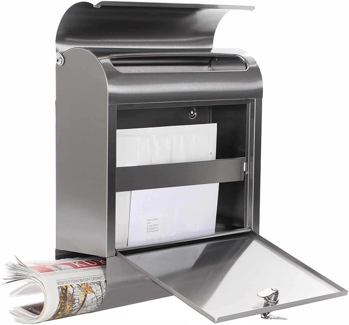 Profirst Briefkasten Mail PM 730 Edelstahl Zylinderschloss BxH 38,5x43,5cm Befestigungsmaterial Zeit
