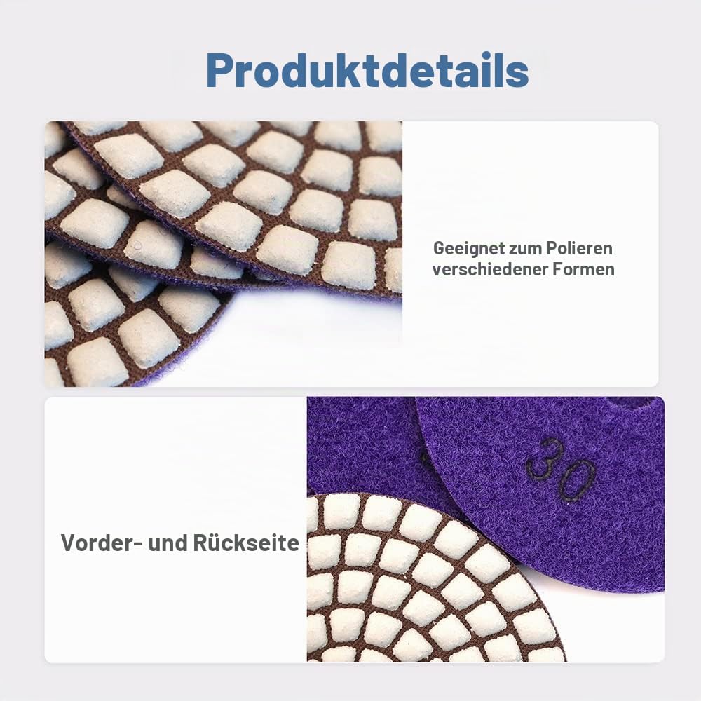 HIGHDRIL Trocken Diamant Polierscheibe - 8 Stk. 