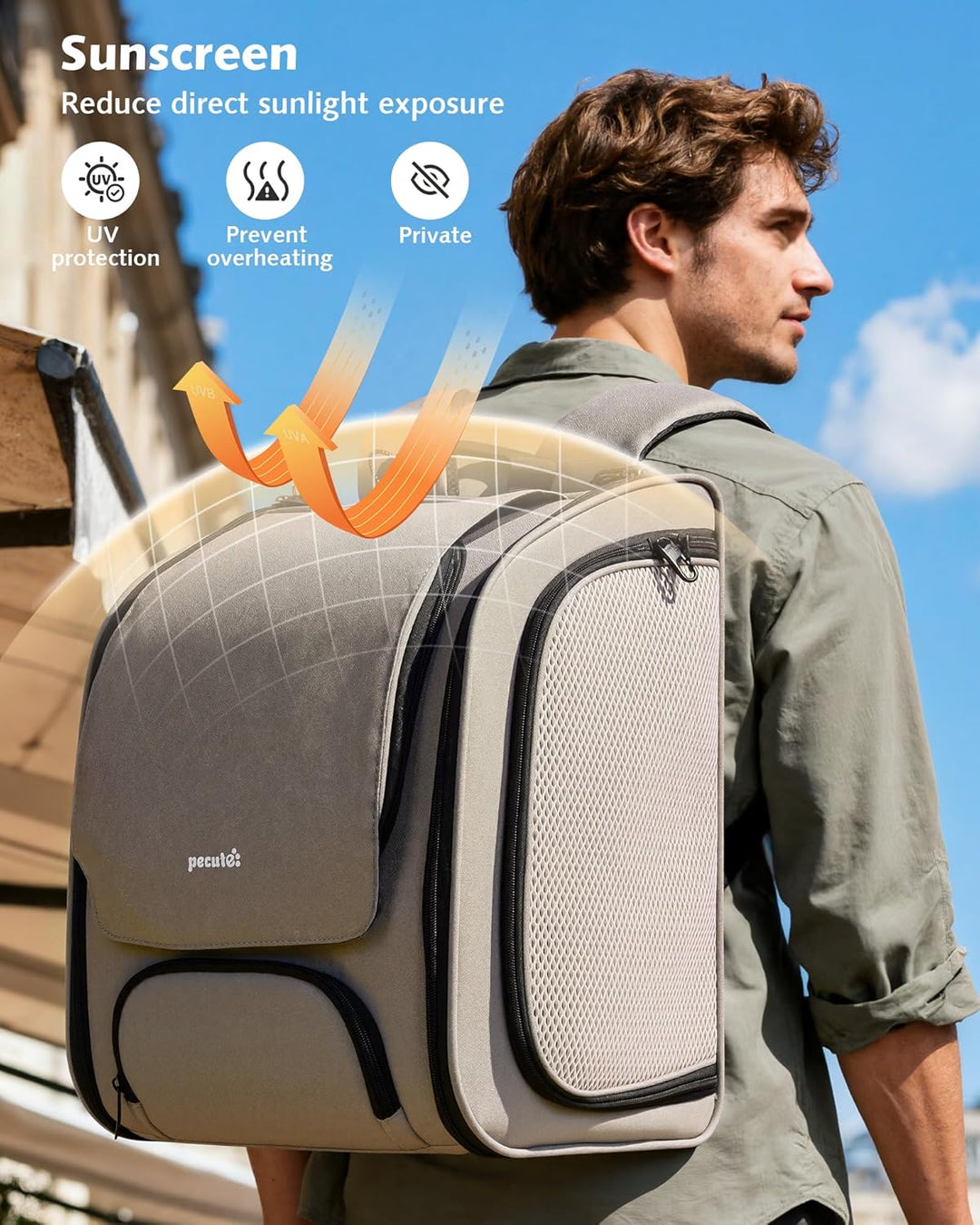 pecute Katzenrucksack Erweiterbar Bubble Haustier Rucksack mit Netzfenster, Tragbare und Faltbare Ka