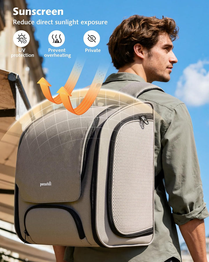 pecute Katzenrucksack Erweiterbar Bubble Haustier Rucksack mit Netzfenster, Tragbare und Faltbare Ka