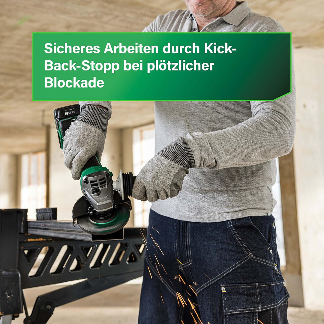 HiKOKI Akku-Winkelschleifer G1813DA (18V, 125mm, Brushless, Soft-Start, Zubehör)