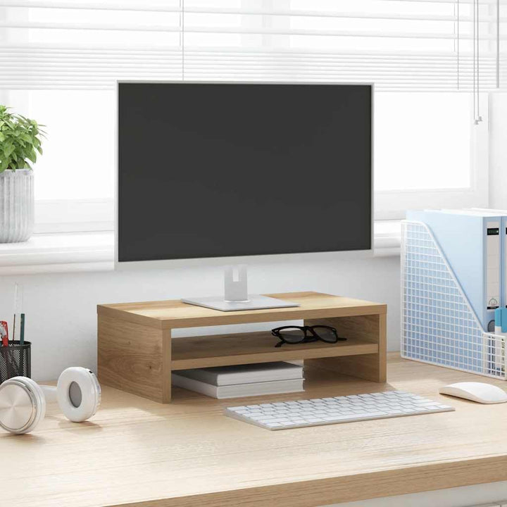 vidaXL Monitorständer Artisan-Eiche 42x24x13 cm Holzwerkstoff, Bildschirmständer, Monitorerhöhung, L