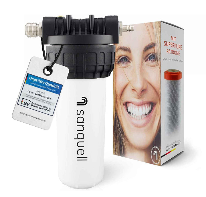 Premium Untertisch Wasserfilter, 8 Liter/Minute, entfernt 100 Schadstoffe, hohe Kapazität, kein sepa