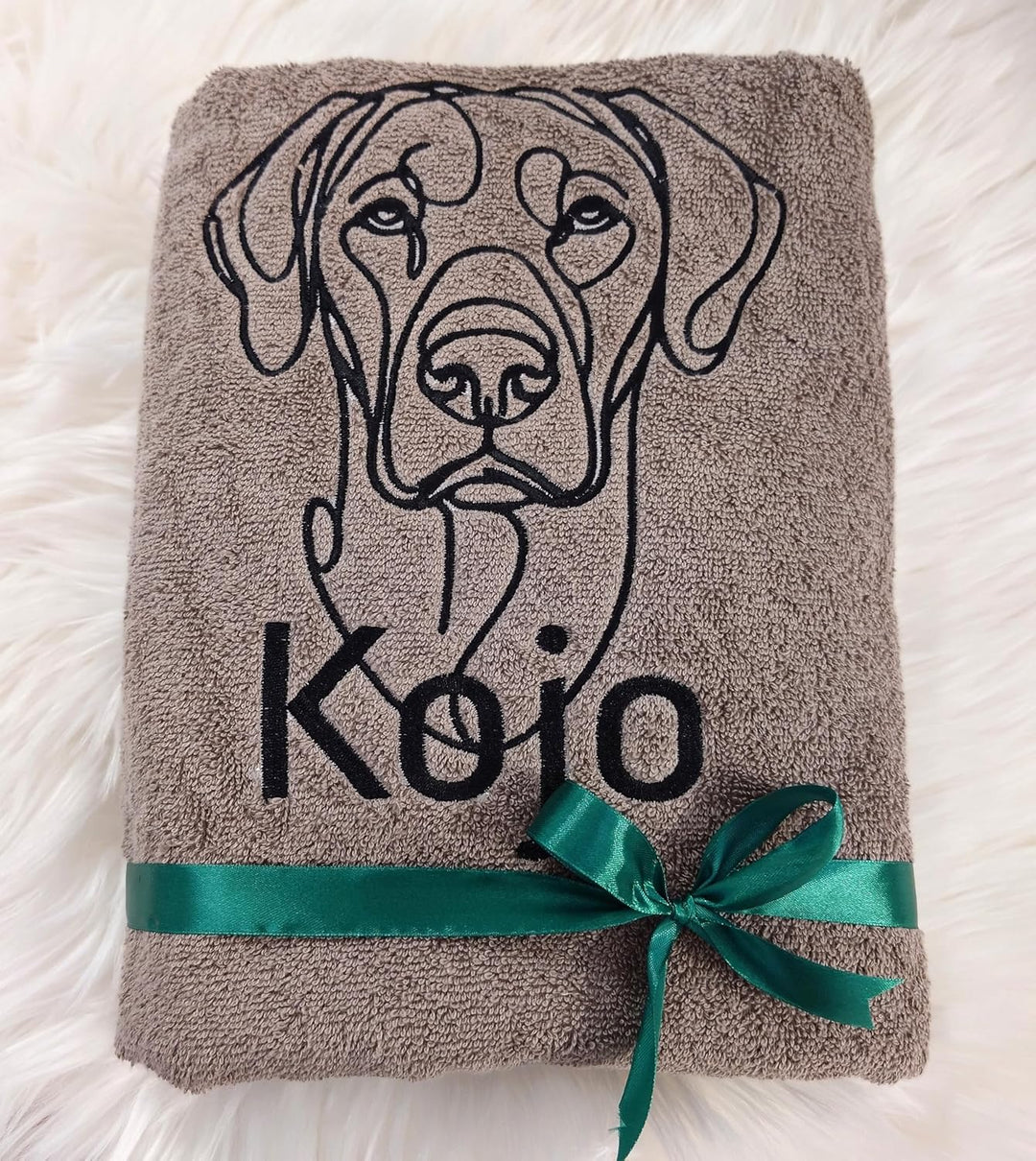 Hundehandtuch Portrait Rasse und Namen Bestickt Geschenk Hundebesitzer Welpenhandtuch Handtuch Hund
