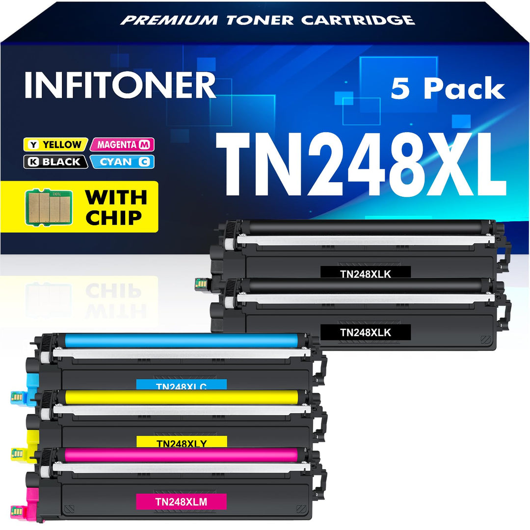 TN248XL TN248 MFC-L3760CDW Toner: 5-Pack Kompatible für Brother MFC-L3740CDW TN-248XL TN-248 DCP-L35