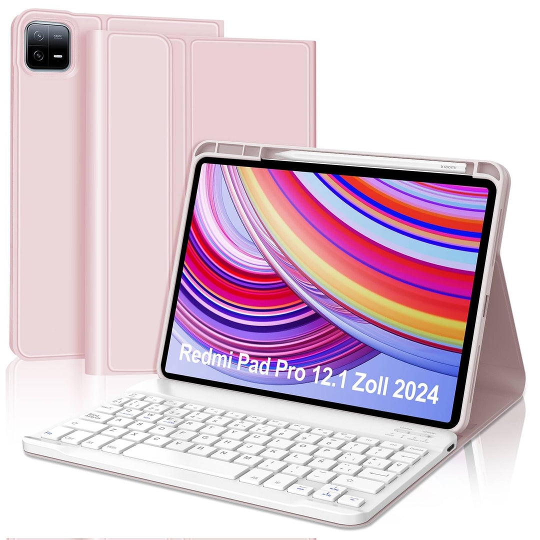 WINCHKING Tastatur Hülle für Redmi Pad Pro 12.1 Zoll - Bluetooth Tastatur QWERTZ Layout, Abnehmbare