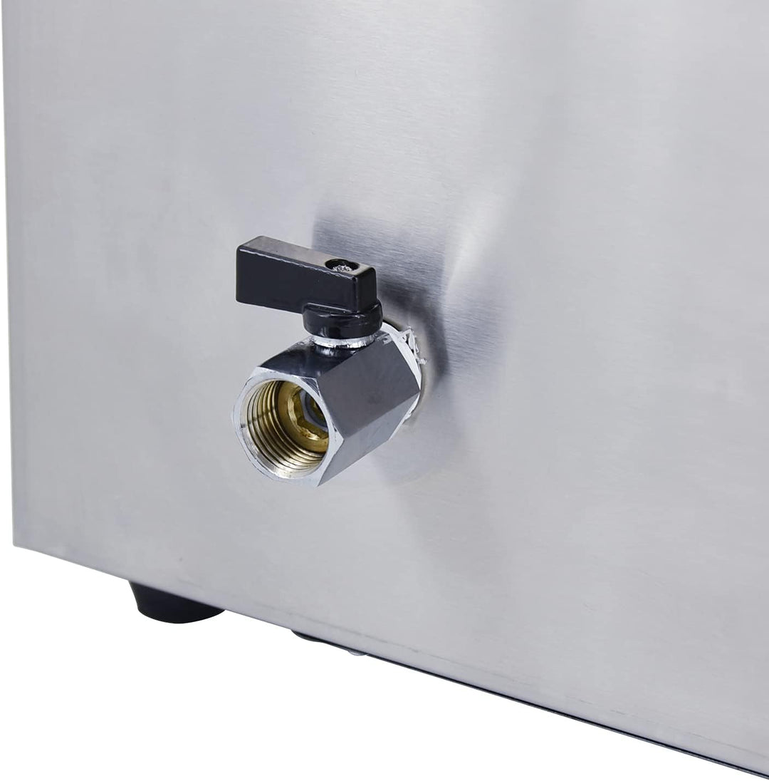 MOOTACO Bain Marie Speisenwärmer Wasserbad Gastro GN-Behältern 1/3 * 3 Warmhalter Edelstahl mit Abla