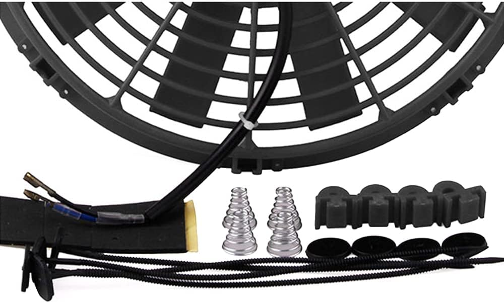 Riloer 12" Auto Elektrischer Kühler Push-Pull Zwischenlüfter, Universal Slim Elektrischer Lüfter für