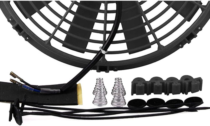 Riloer 12" Auto Elektrischer Kühler Push-Pull Zwischenlüfter, Universal Slim Elektrischer Lüfter für