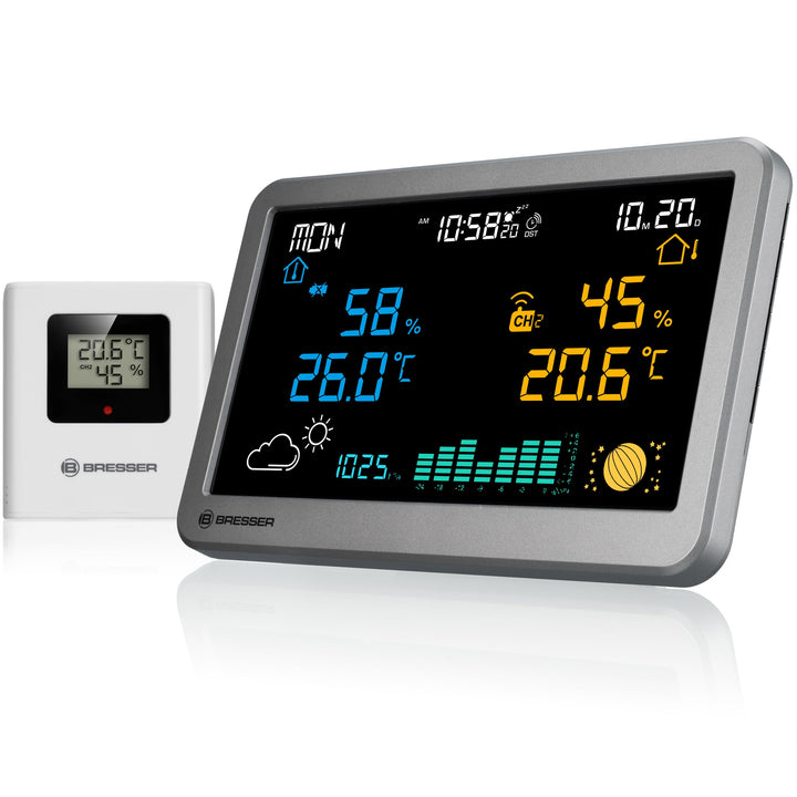 Bresser Funk-Wetterstation MeteoTemp TBH mit Temperatur- und Luftfeuchtigkeitsanzeige, Luftdruckhist