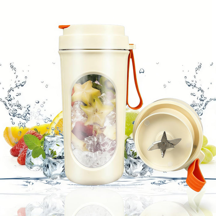 Tragbarer Mixer 450ml Smoothie Maker tragbarer persönlicher Mixer mit 12-Blatt-Edelstahlklinge Mini