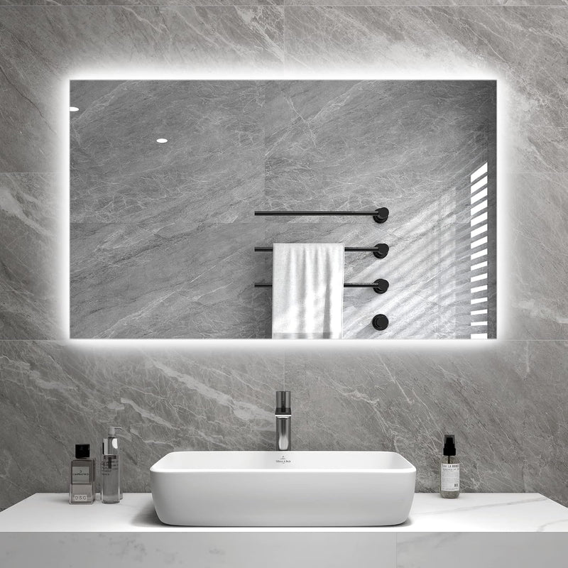 byecold Infrarotheizung Spiegel mit LED Beleuchtung 580 Watt - Spiegelheizung Infrarot - Badspiegel