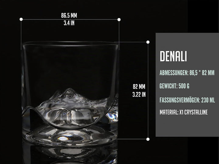LIITON Exklusiv Whisky Gläser Set Denali 2-teilig aus Kristallglas, Tumblergläser, Geschenke für Män