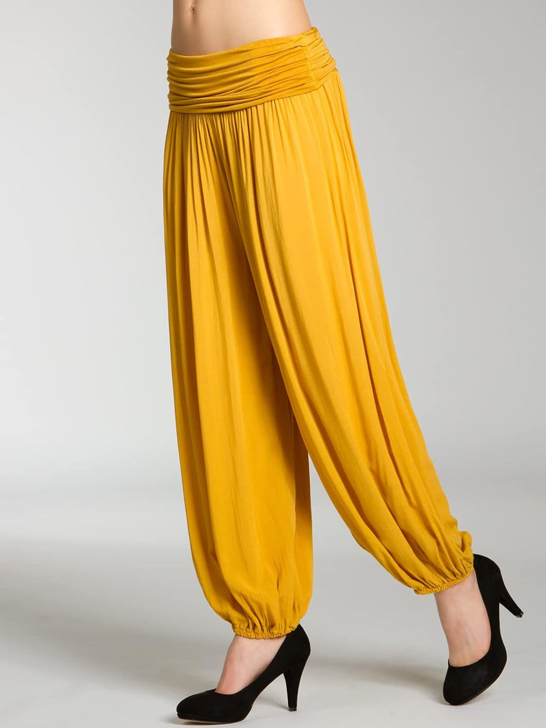 Caspar KHS035 leichte Damen Sommer Haremshose, Farbe:Curry, Mode Grösse:36