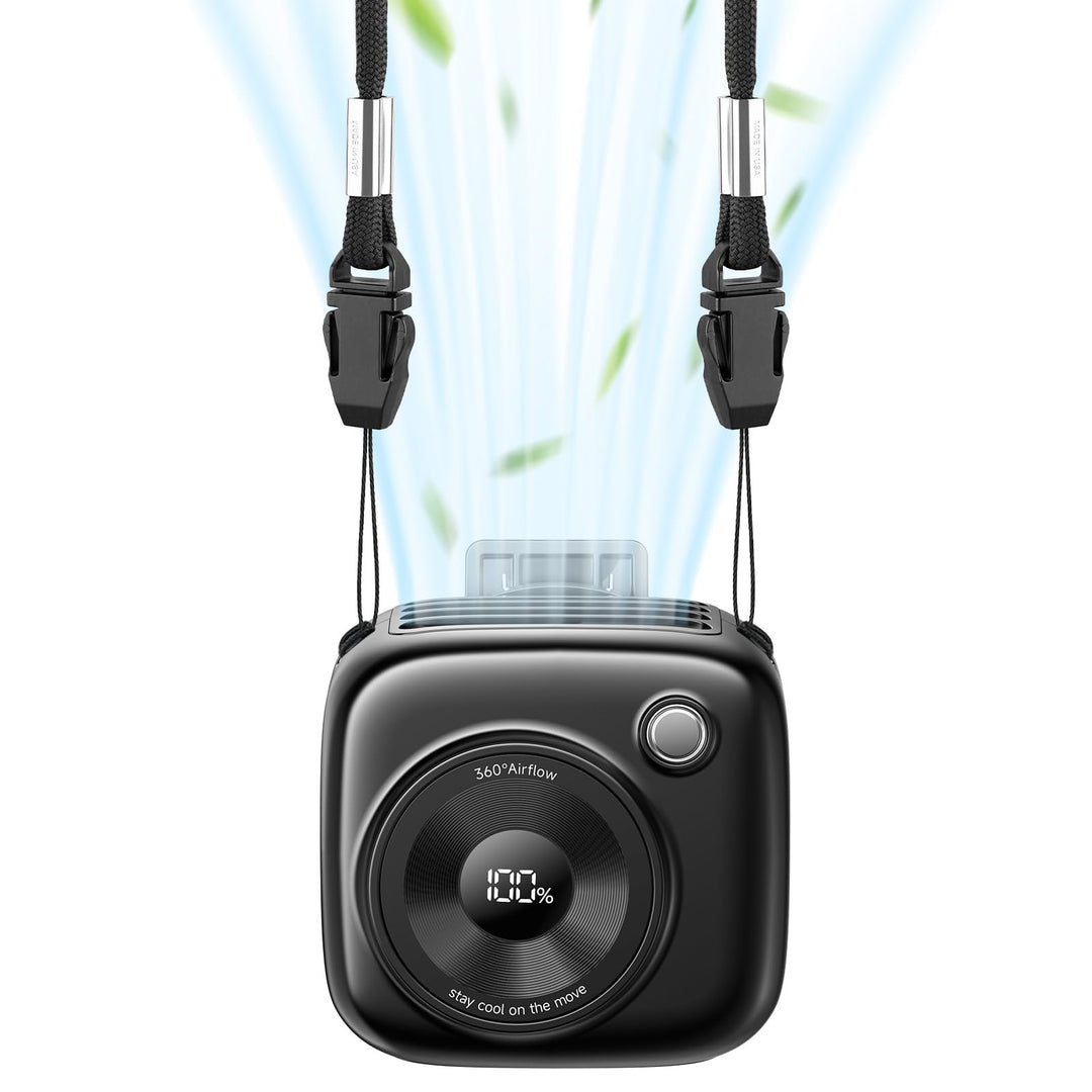 Taillen Clip Ventilator, 3000mAh Tragbarer Ventilator, mit Hängeseil, 10H Laufzeit USB-C Aufladung,
