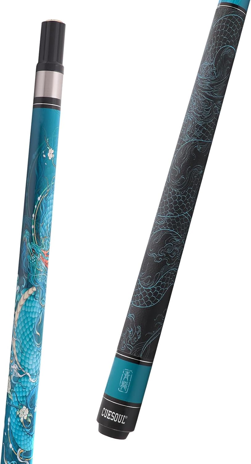 CUESOUL mythologische Symbole 58 Zoll 19oz Pool Cue Stick, 13mm TIPP qinglong, qinglong