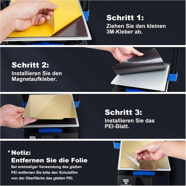 Jusnboir Twotrees 3D Drucker Federstahl Magnetisch Plattform 220 * 220 mm mit Magnetischer Stahlbesc