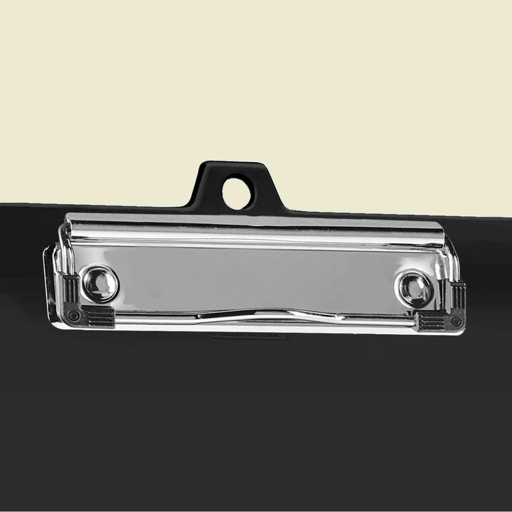 Acrimet Klemmbrett A4 (34 cm x 24 cm) Flacher Metallklammer mit seitlichen Linealen (Schwarz Farbe)