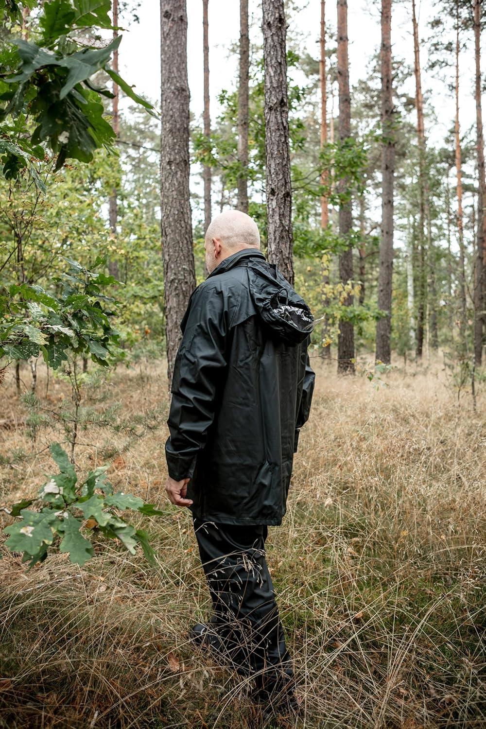 NEO TOOLS Herren Regenset, Regenmantel mit Kapuze und Regenhose, Gr. M-XXXL, verklebte Nähte, Reissv