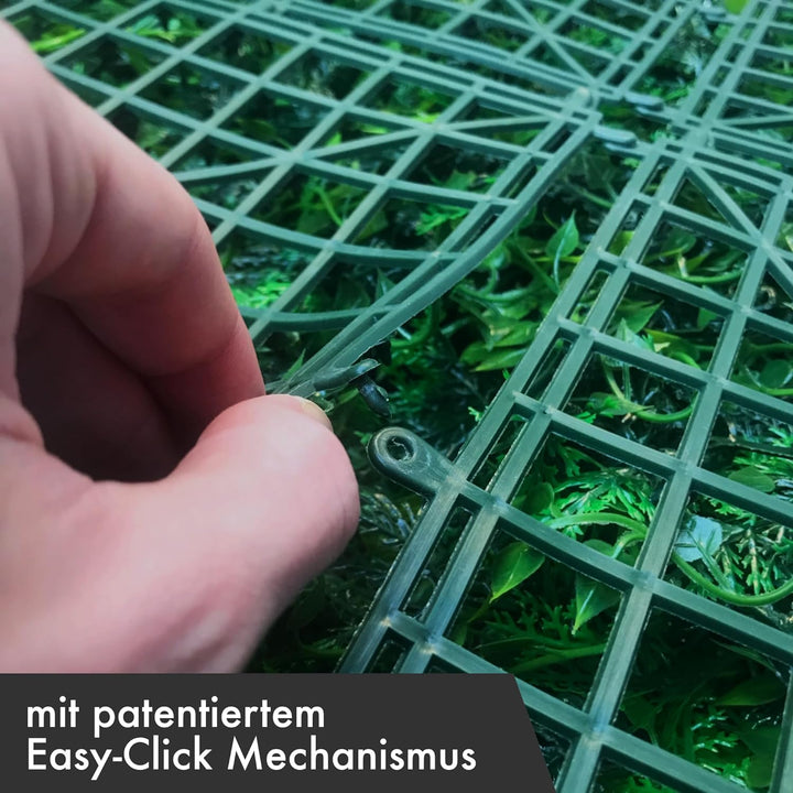 GJS Pflanzenwand: hyperrealistische Pflanzen Wand Matte (1m²) – Vertikaler Garten mit künstlichen Pf