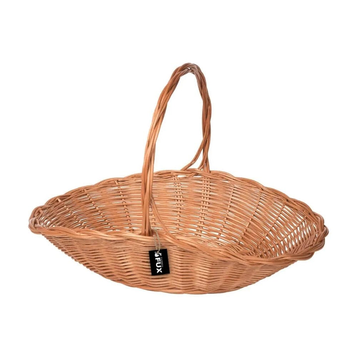 Geschenkkorb Weide oval grosser Präsentkorb geflochten Henkelkorb 50x32cm