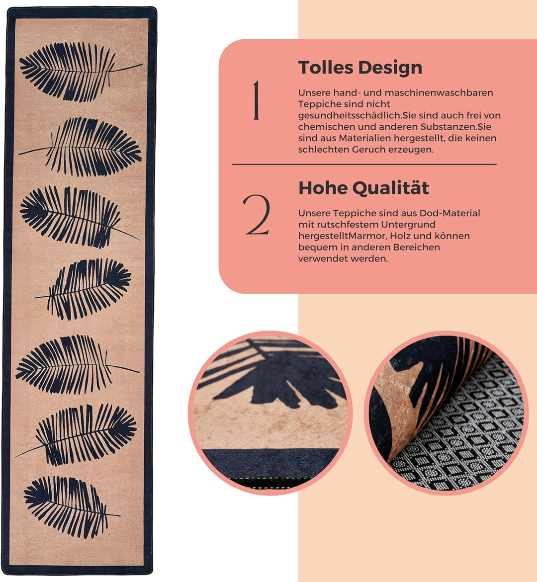 Wohnzimmer Teppich Kurzflor Moderne geometrische rutschfeste Boden Flur Teppich Gel Läufer schwarz w