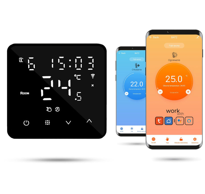 Automat-on Zigbee Thermostat Fussbodenheizung | Raumthermostat Fussbodenheizung BAT2 mit Batteriebet