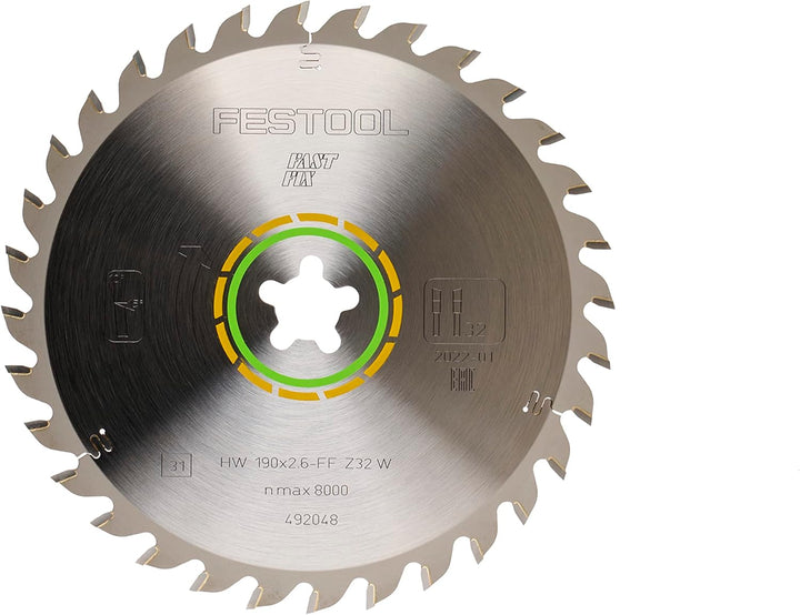 Festool Kreissägeblatt HW 190x2,6 FF W32 WOOD UNIVERSAL, 190x2,6 FF W32
