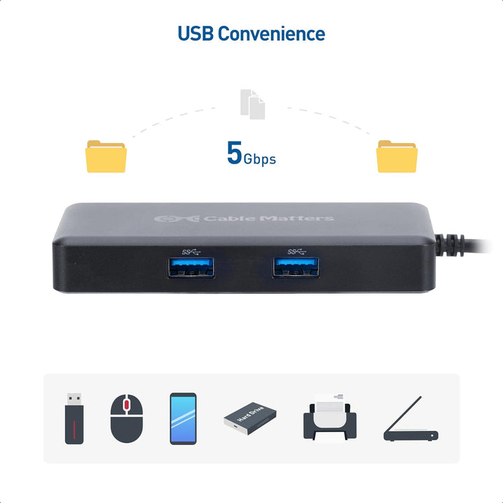 Cable Matters [Funktioniert mit Chromebook Certified] 4K@60Hz USB-C Hub HDMI, USB-C Multiport Adapte