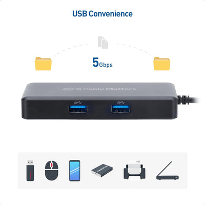 Cable Matters [Funktioniert mit Chromebook Certified] 4K@60Hz USB-C Hub HDMI, USB-C Multiport Adapte