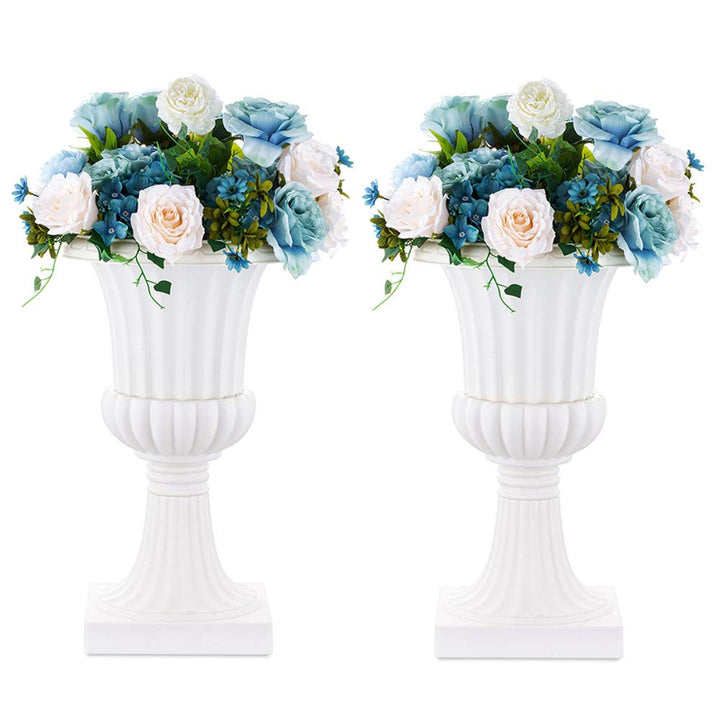 NUPTIO 2 Stück Blumenschale Pflanzschale Blumenkübel, Dekorative Urne aus Kunststoff mit Einer Höhe